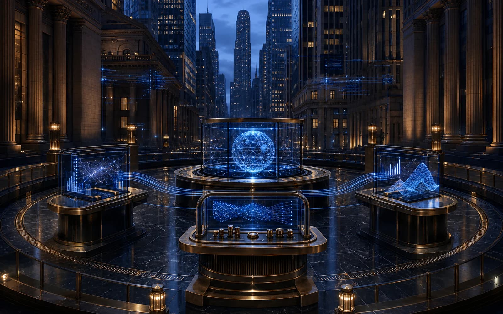 华尔街金融机构氛围下的 AIFC 三权分立量化系统视觉